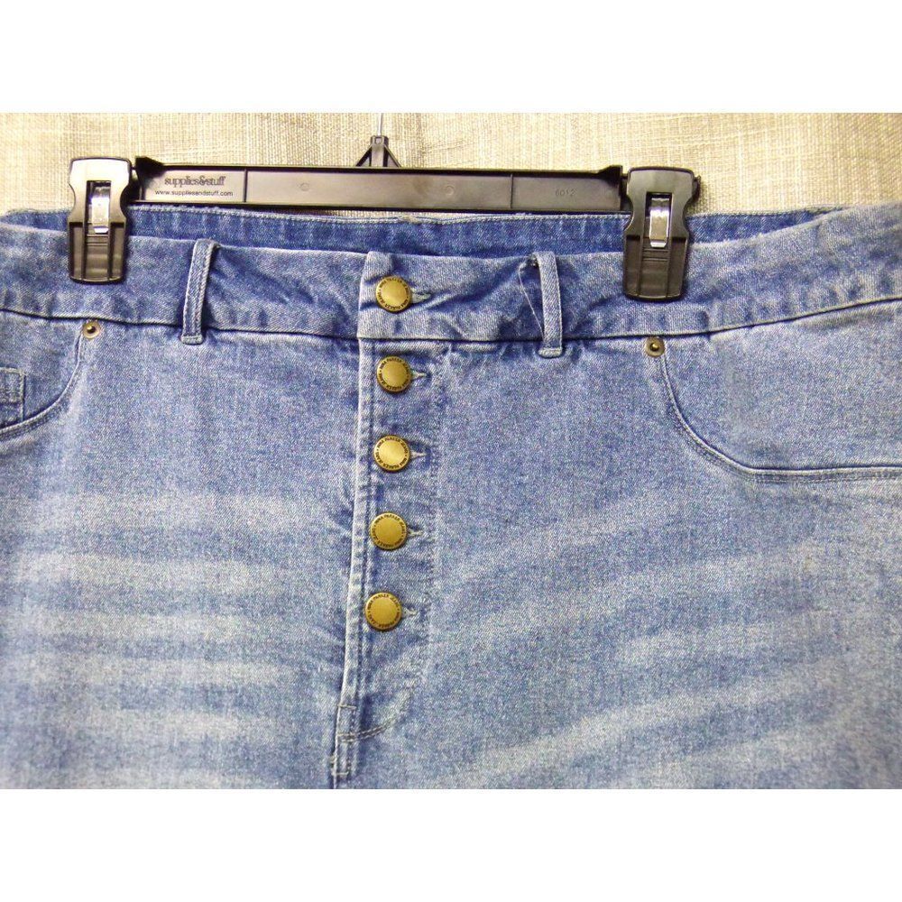 Nina Parker Trendy Plus Size Button-Fly Distressed Boyfriend Jeans, 18W - Picture 10 of 12